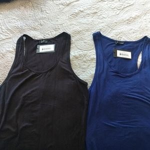 Set of two racer back tank tops....one black and one blue